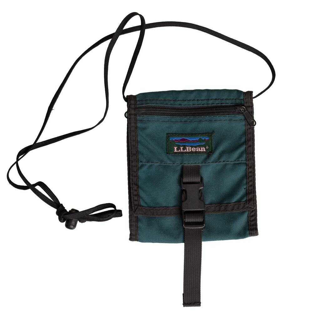 Vintage 90s Teal LL Bean Crossbody Wallet/Folding Travel Passport Hiking Bag
